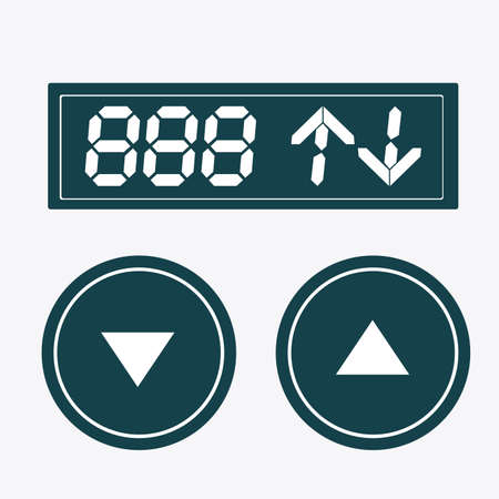 elevator, up, down, desing over, white white background, vector illustration.のイラスト素材