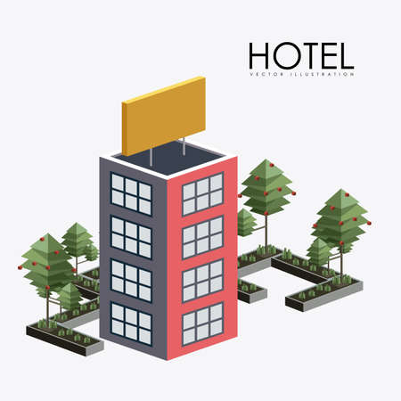 hotel, service desing over white background, vector illustrationのイラスト素材