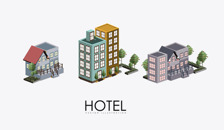 hotel, service desing over white background, vector illustrationのイラスト素材