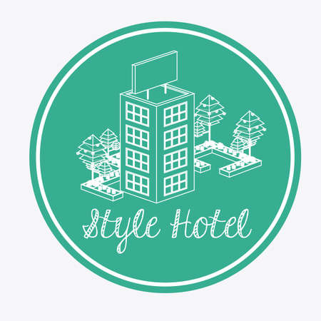 hotel, service desing over white background, vector illustrationのイラスト素材