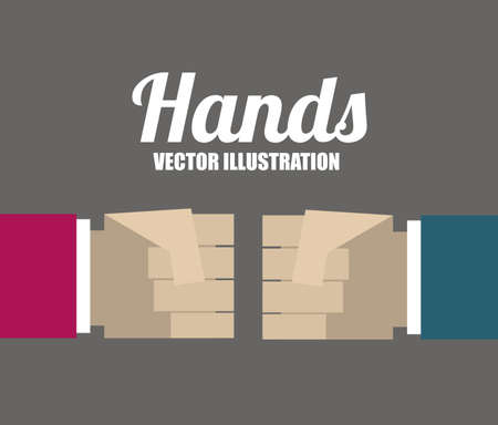 hands desing over gray background vector illustration.のイラスト素材