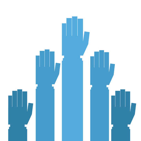 hands desing over white background vector illustration.のイラスト素材