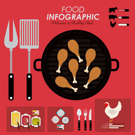 Food infographic design, vector illutrationのイラスト素材