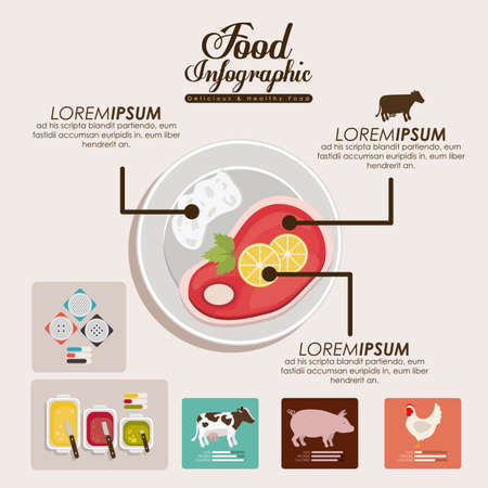 Food infographic design, vector illutrationのイラスト素材