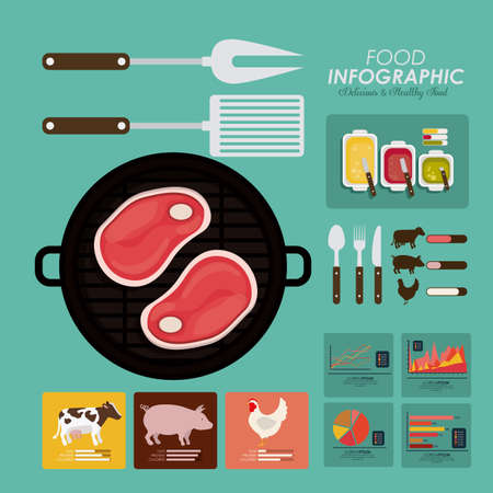 Food infographic design, vector illutrationのイラスト素材