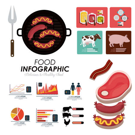 Food infographic design, vector illutrationのイラスト素材