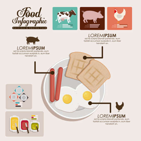 Food infographic design, vector illutrationのイラスト素材