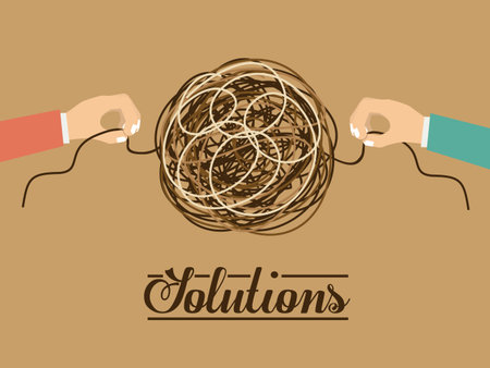 Solutions design, vector illustrationのイラスト素材