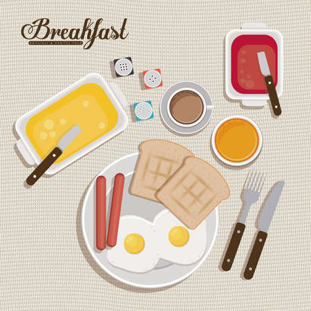 Menu and food design, vector illustrationのイラスト素材
