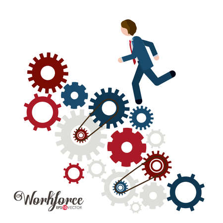 Business and Workforce over white background, vector illustrationのイラスト素材