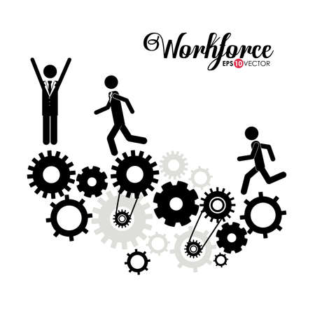 Business and Workforce over white background, vector illustrationのイラスト素材