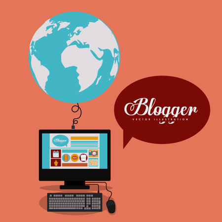 Blogger design, vector illustrationのイラスト素材
