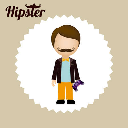 Hipster design over beige  background, vector illustration.のイラスト素材