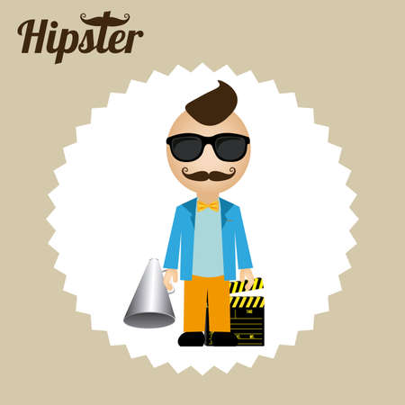 Hipster design over beige  background, vector illustration.のイラスト素材
