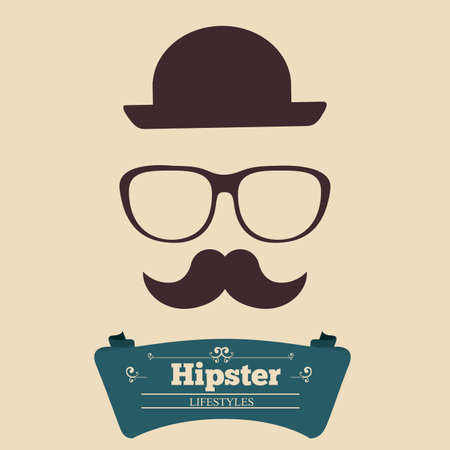 Hipster design over beige background, vector illustration.のイラスト素材