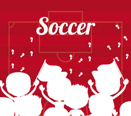 Soccer game, vector illustrationのイラスト素材