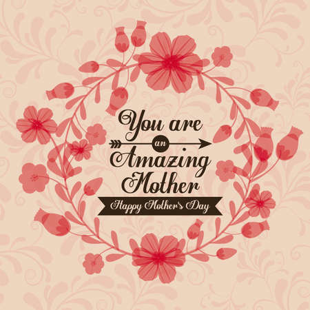 Happy Mothers day, vector illustrationのイラスト素材