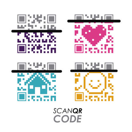 Scan QR Code design, vector illustrationのイラスト素材