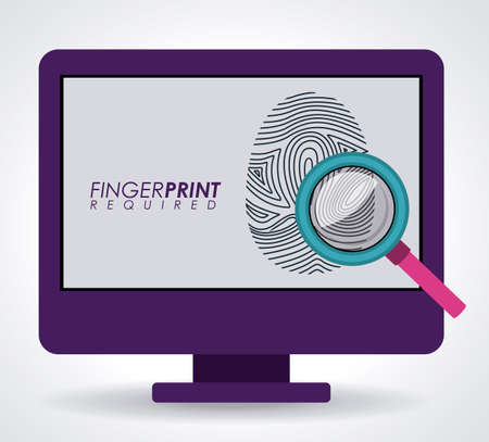 FingerPrint design over white background, vector illustrationのイラスト素材