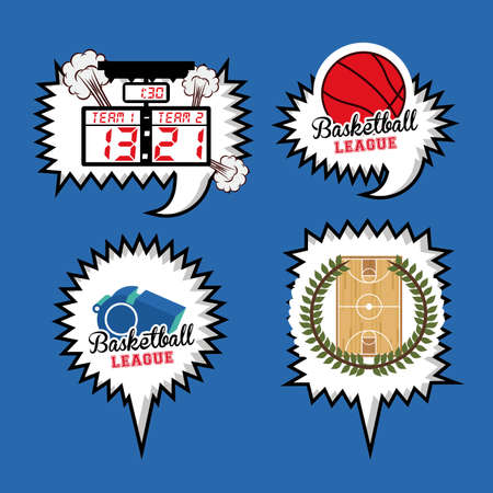 basketball desing over blue bubbles  bacground vector illustration.のイラスト素材