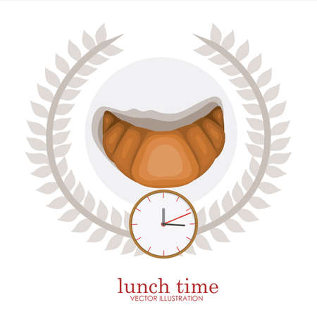 lunch time desing over, white backgrund, vector illustration.のイラスト素材