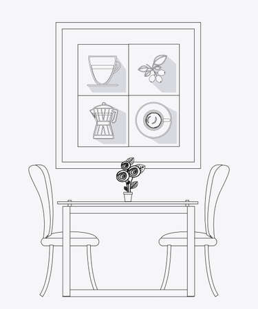 furniture design over white background, vector illustration.のイラスト素材