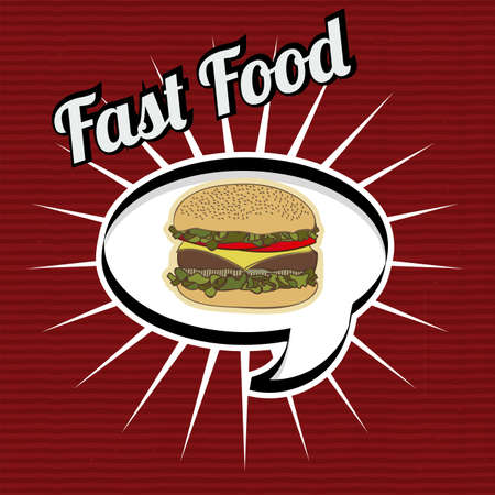Fast Food design over red  background, vector illustration.のイラスト素材