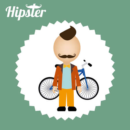 Hipster design over green background, vector illustration.のイラスト素材