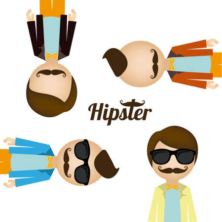 Hipster design over white background, vector illustration.のイラスト素材
