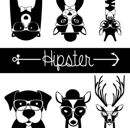Animals design over white  backgroundのイラスト素材