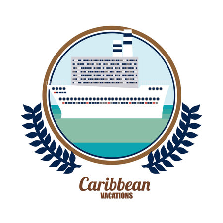 Caribbean Cruise  Design, vector lllustrationのイラスト素材