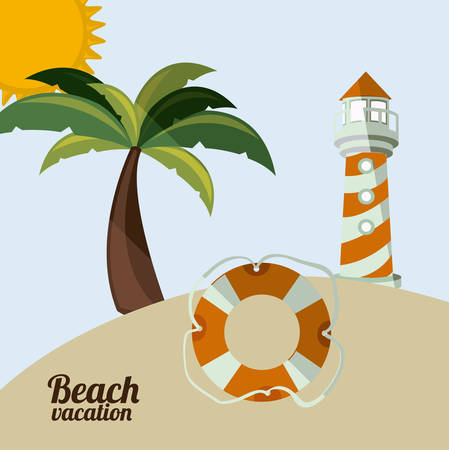 Summer design over beachscape background, vector illustration.のイラスト素材