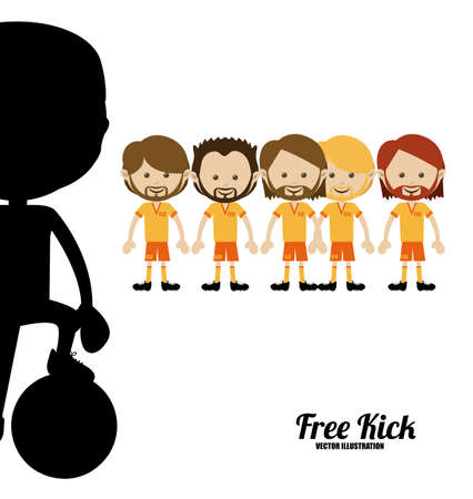 Soccer game, vector illustrationのイラスト素材