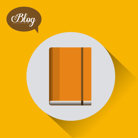 Blog design over yellow backgroundのイラスト素材