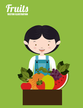 Natural Food design, vector illustrationのイラスト素材
