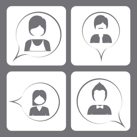 Social Network design over white background, vector illustrationのイラスト素材