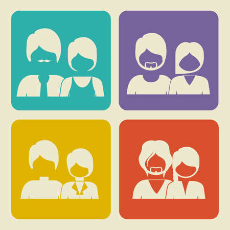 Social Network design over white background, vector illustrationのイラスト素材