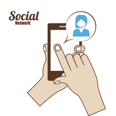 Social Network design over white background, vector illustrationのイラスト素材