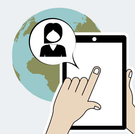 Social Network design over white background, vector illustrationのイラスト素材