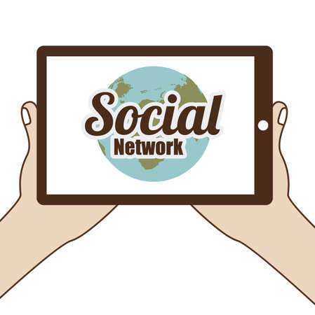Social Network design over white background, vector illustrationのイラスト素材