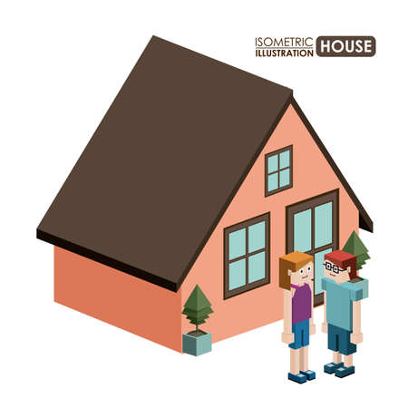 Isometric design over white background, vector illustrationのイラスト素材
