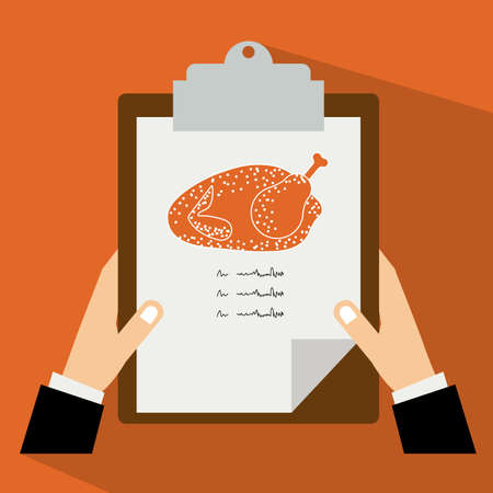 Menu design over orange background vector illustrationのイラスト素材