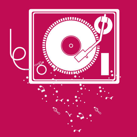 Music design over pink background, vector illustrationのイラスト素材