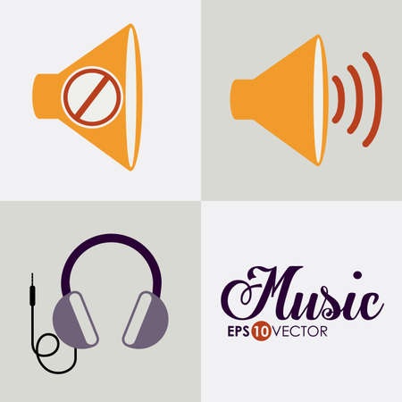 Music design over white background, vector illustrationのイラスト素材