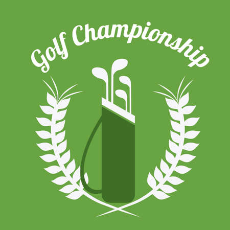 Golf design over green background; vector illustrationのイラスト素材