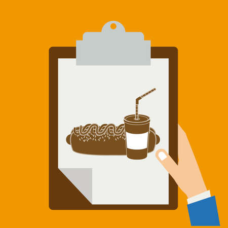 Menu design over yellow background vector illustrationのイラスト素材