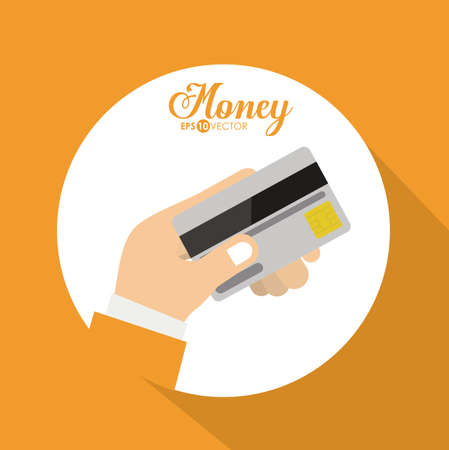 Money design over yellow background vector illustrationのイラスト素材