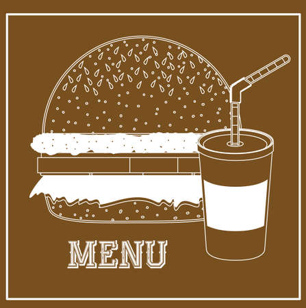 Menu design over brown background vector illustrationのイラスト素材