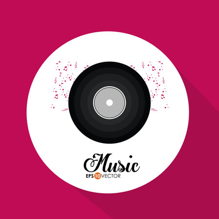 Music design over pink background, vector illustrationのイラスト素材