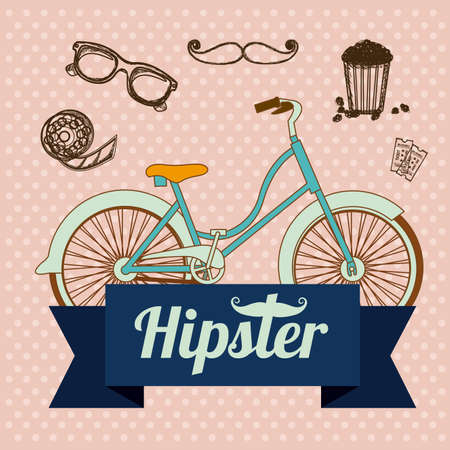 Hipster design over rose background, vector illustrationのイラスト素材